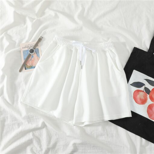 Women Shorts Summer Casual Solid Drawstring shorts high waist loose shorts for girls Soft Cool female short M-2XL