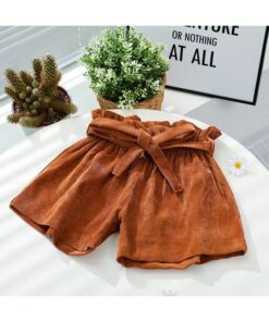 Summer New Retro Fashion Baby Girls Shorts Pure Cotton High Waist Short 0-5Y Kid Casual Bow Loose Short Solid Color Girl Legging