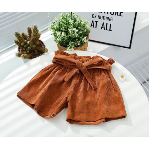 Summer New Retro Fashion Baby Girls Shorts Pure Cotton High Waist Short 0-5Y Kid Casual Bow Loose Short Solid Color Girl Legging