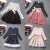 Dot Long Sleeve Dress For Girls Clothing Baby Girl Clothing Teenager School Daily Wear Kids Casual Clothes Vestido Infantil 8T