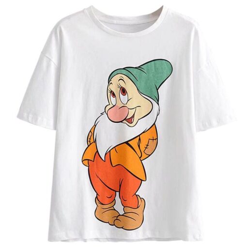 Disney Cartoon Cotton T-Shirt Women 2020 Summer Casual Mickey Mouse Daisy Duck Tshirt Women Vintage Streetwear Tee Tops T-Shirts