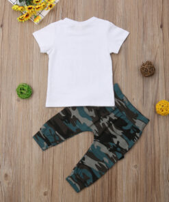 Baby Boys Clothes 2020 Hip Hop Short Sleeve Summer Toddler Infant Like A Boss Letter Tops T-shirt Camo Pants Outfits 2Pcs