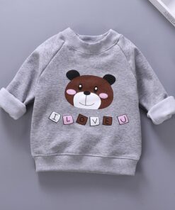 12M-5T Kids Sweatershirts Toddler Boys Girls Velet Sweatshirt Autumn Winter Warm Pullover Cotton Hoodies Children Outwear Tops
