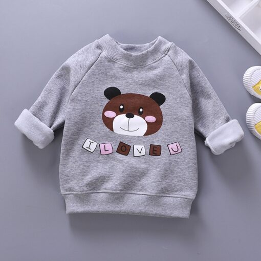 12M-5T Kids Sweatershirts Toddler Boys Girls Velet Sweatshirt Autumn Winter Warm Pullover Cotton Hoodies Children Outwear Tops