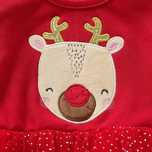 2-4 Years Christmas elk Print Girls Princess Dress Winter Long Sleeve Dresses for Girl birthday Party Cartoon Kids dress D30