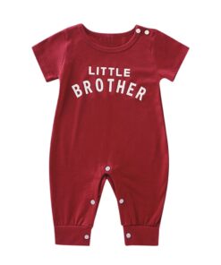 Newborn Infant Baby Boy Girl Button Letter Long Sleeve Romper Jumpsuit Playsuit Clothes Christmas Organic Cotton Baby Clothing