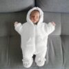 Baby Romper For Newborns New Born Baby Clothes Newborn Infant Baby Boy Girl Hooded Cartoon Flannel Romper Jumpsuit Warm Clothes