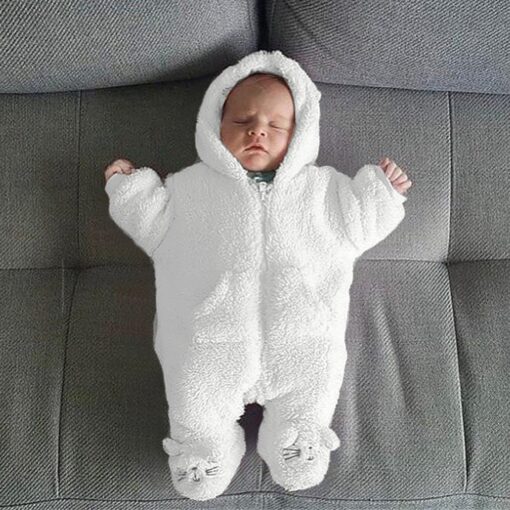Baby Romper For Newborns New Born Baby Clothes Newborn Infant Baby Boy Girl Hooded Cartoon Flannel Romper Jumpsuit Warm Clothes