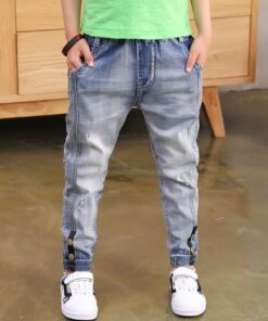 Boy Jeans Loose Solid Casual For spring Autumn Boys Jeans Children's Fashion Jeans for age 3 4 5 6 7 8 9 10 11 12 13 14 years