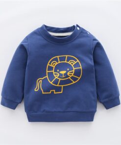 Autumn New Cute Toddler Girl Clothes Fashion Boys Sweatshirt Cartoon Animals Pattern Long Sleeve O Neck Cotton Baby Warm Outfits