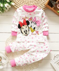 Children's Cotton Boys and Girls Baby Cotton Underwear Set Children's Autumn Clothes Long Pants Home Service Baby Clothes