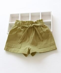 Summer Kids Casual Shorts Soft Cotton Beach Trousers Baby Girl Pure Color Short Pants Children's Wear