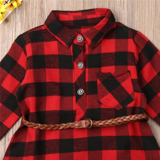 0-5T Christmas Toddler Newborn Kids Baby Girls Dress Red Plaid Cotton Princess Party Long Sleeve Dress Clothes Girl Winter Dress