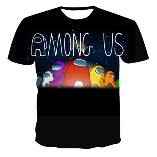 2021 Summer New 3D Printed T-shirt Among Us Anime Cartoon Game Boys and Girls T-shirts
