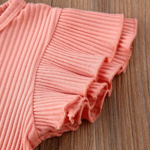 2020 0-24M Baby Hot Summer Clothing Newborn Baby Girl Ruffled Ribbed Bodysuit Floral Shorts Headband 3Pcs Sets Infant Outfits