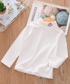 Toddler Children's Clothing TOPS Boys and Girls Autumn Winter Turtleneck Bottoming Shirt Baby Long-Sleeved T-shirt Autumn Kids