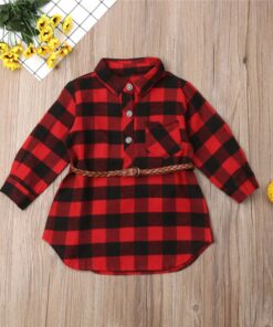 0-5T Christmas Toddler Newborn Kids Baby Girls Dress Red Plaid Cotton Princess Party Long Sleeve Dress Clothes Girl Winter Dress