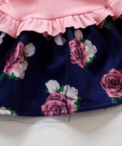 Spring Autumn Toddler Girl Dress Cotton Long Sleeve Toddler Dress Floral Bow Kids Dresses for Girls Fashion Girls Clothing