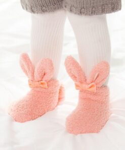 NEW Cute Newborn Baby Socks Plush Bunny Ear Winter Socks For Baby Girls Baby Christmas Floor Socks Baby Girl Clothes Accessories