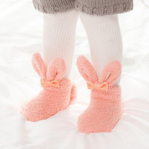 NEW Cute Newborn Baby Socks Plush Bunny Ear Winter Socks For Baby Girls Baby Christmas Floor Socks Baby Girl Clothes Accessories