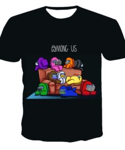 2021 Summer New 3D Printed T-shirt Among Us Anime Cartoon Game Boys and Girls T-shirts