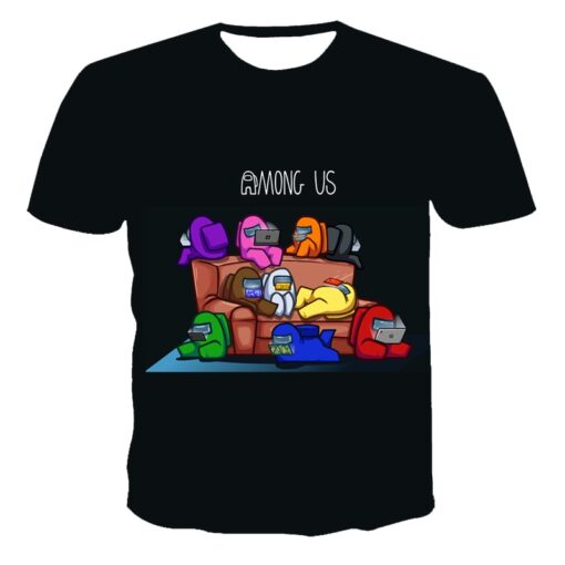 2021 Summer New 3D Printed T-shirt Among Us Anime Cartoon Game Boys and Girls T-shirts