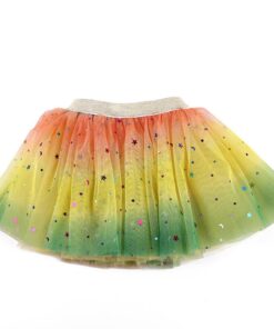 Toddler Skirt Kids Baby Star Glitter Dance Tutu Skirt For Girl Sequin 3 Layers Tulle Toddler Pettiskirt Children Chiffon 2-8T