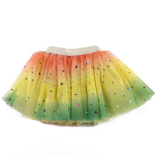 Toddler Skirt Kids Baby Star Glitter Dance Tutu Skirt For Girl Sequin 3 Layers Tulle Toddler Pettiskirt Children Chiffon 2-8T