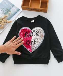Autumn Girls Sweatshirt Unicorn Sequined Children T-shirt Cotton Long Sleeve Kids Tops Tees Fashion Girls Clothing
