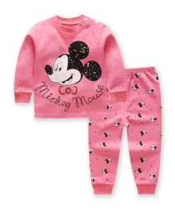 Children's Cotton Boys and Girls Baby Cotton Underwear Set Children's Autumn Clothes Long Pants Home Service Baby Clothes