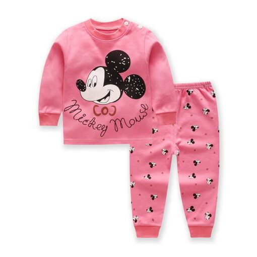 Children's Cotton Boys and Girls Baby Cotton Underwear Set Children's Autumn Clothes Long Pants Home Service Baby Clothes