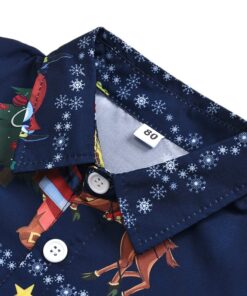 Autumn Baby Boy Short Sleeve Christmas Cartoon Print T-Shirts Kids Tops Casual Blouse 1-6Y T-Shirts