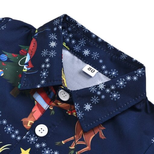Autumn Baby Boy Short Sleeve Christmas Cartoon Print T-Shirts Kids Tops Casual Blouse 1-6Y T-Shirts