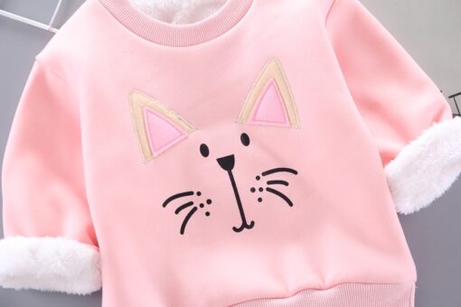 IENENS Winter Baby Girls Padded Pullovers Clothing Toddler Boy Sweatshirts Kids Cartoon Bear Hoodies T-shirt 1 2 3 4 Years