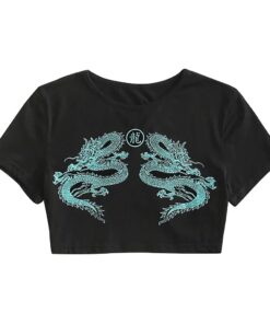 chinese style Dragon print summer t shirt Women Ladies girl Tie-dye Print Sleeveless Pullover Vest Tank tee Tops Shirts hot
