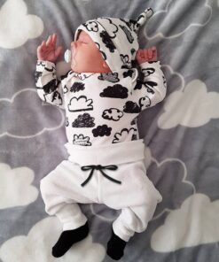 Newborn Cloud Print T Shirt Tops+pants Outfits Set Clothes Infant Girl Boy Baby Kleding Baby Outfits Neugeborene Kleidung