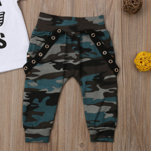 Baby Boys Clothes 2020 Hip Hop Short Sleeve Summer Toddler Infant Like A Boss Letter Tops T-shirt Camo Pants Outfits 2Pcs