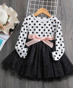2020 Elegant Kids Flower Girls Winter Dresses Children Kids Floral Long Sleeve Clothing Girls Princess Tulle Dress