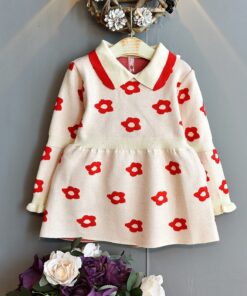 Baby Mink Fleece Sweater Girl Dress Children'S Clothing Autumn Winter 2020 New Pullover Sweater Dot European American Kid Dress