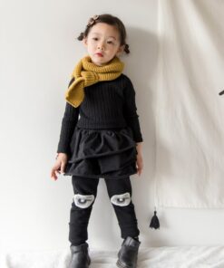 Tonytaobaby New Winter Style Baby Girl with Plush Eyes Bottom Pants Toddler Girl Winter Clothes
