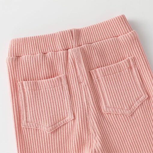 Autumn Baby Boys Girls Leggings Toddler Ribbed Pp Pants Kids Trousers Solid Color Little Boy Harem Casual Cotton Bottoming Pant