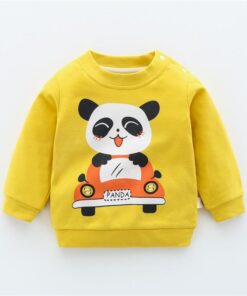 Autumn New Cute Toddler Girl Clothes Fashion Boys Sweatshirt Cartoon Animals Pattern Long Sleeve O Neck Cotton Baby Warm Outfits