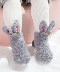NEW Cute Newborn Baby Socks Plush Bunny Ear Winter Socks For Baby Girls Baby Christmas Floor Socks Baby Girl Clothes Accessories