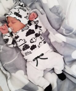Newborn Cloud Print T Shirt Tops+pants Outfits Set Clothes Infant Girl Boy Baby Kleding Baby Outfits Neugeborene Kleidung