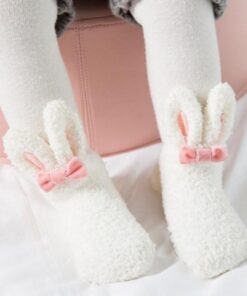 NEW Cute Newborn Baby Socks Plush Bunny Ear Winter Socks For Baby Girls Baby Christmas Floor Socks Baby Girl Clothes Accessories