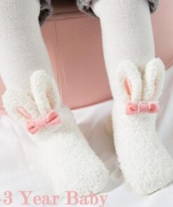 NEW Cute Newborn Baby Socks Plush Bunny Ear Winter Socks For Baby Girls Baby Christmas Floor Socks Baby Girl Clothes Accessories