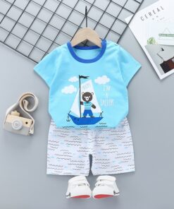 Unni-yun Casual Baby Kids Sport Clothing Plaid Lion Clothes Sets for Boys Costumes 100% Cotton Baby Clothes 6M -4 Years Old