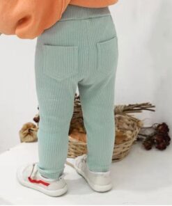 Autumn Baby Boys Girls Leggings Toddler Ribbed Pp Pants Kids Trousers Solid Color Little Boy Harem Casual Cotton Bottoming Pant