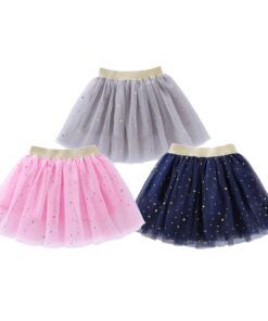 2020 Fashion Kids Mesh Miniskirts Girls Princess Stars Glitter Dance Ballet Tutu Brand Sequin Party Girl Faldas Skirt Elastic