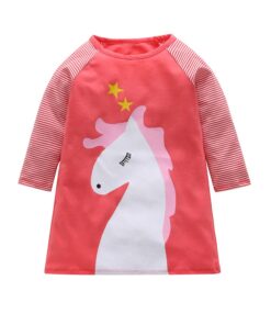 1-7 Years Kids Girl Dress Toddler Baby Long Sleeve Dresses Summer Children Clothing Girls Cotton Princess Dress Kid Tops Outfits